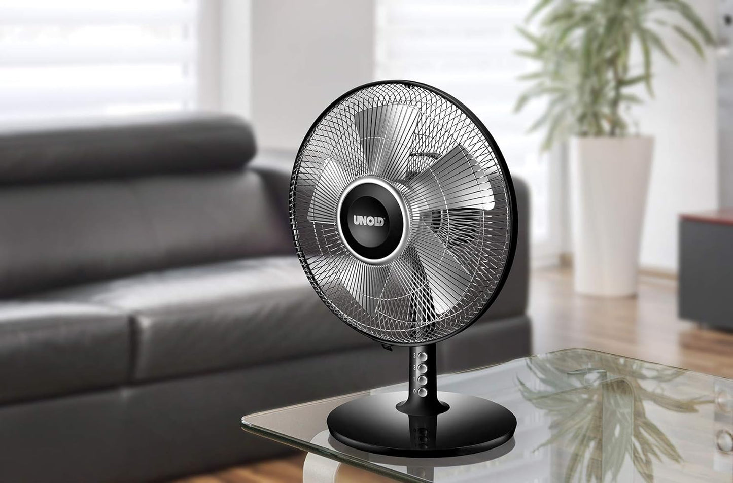 Unold Silverline 14” Pedestal Desk Fan Black