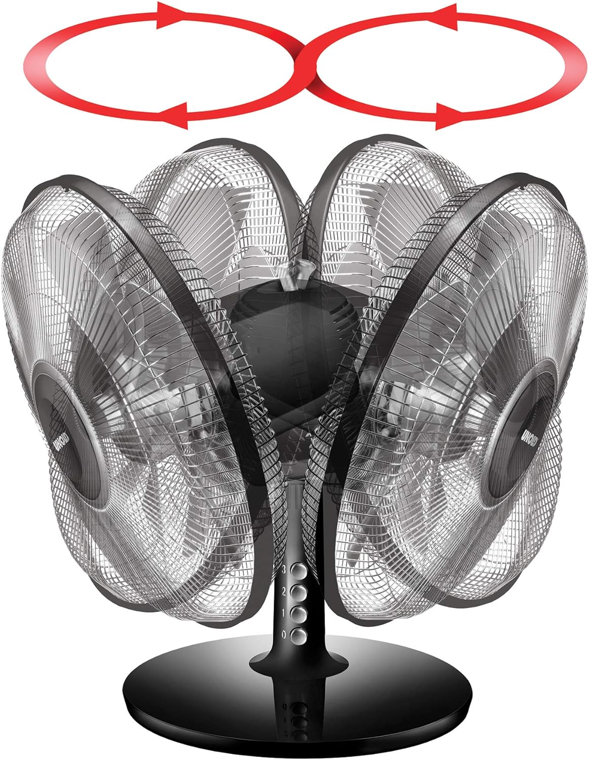Unold Silverline 14” Pedestal Desk Fan Black