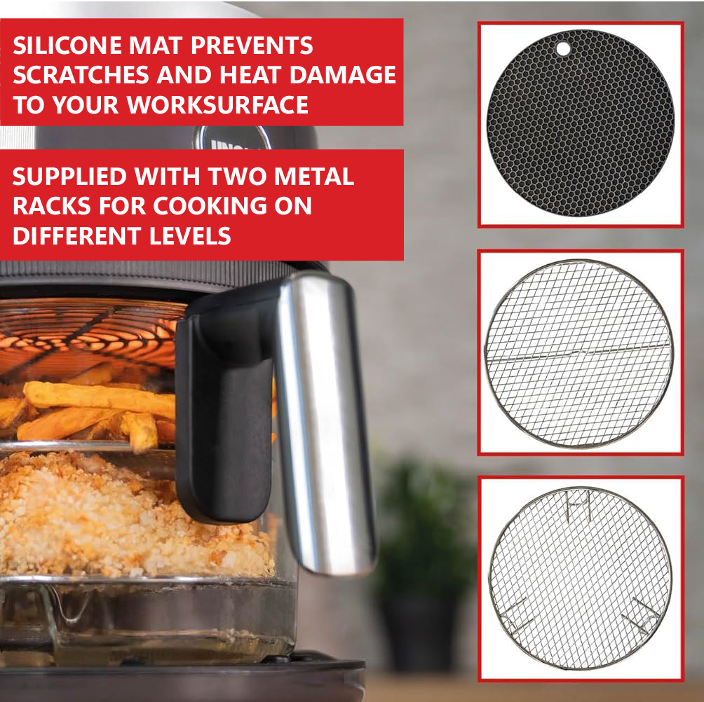 Unold Air Fryer Glas 3.5L with Transparent Glass Basket