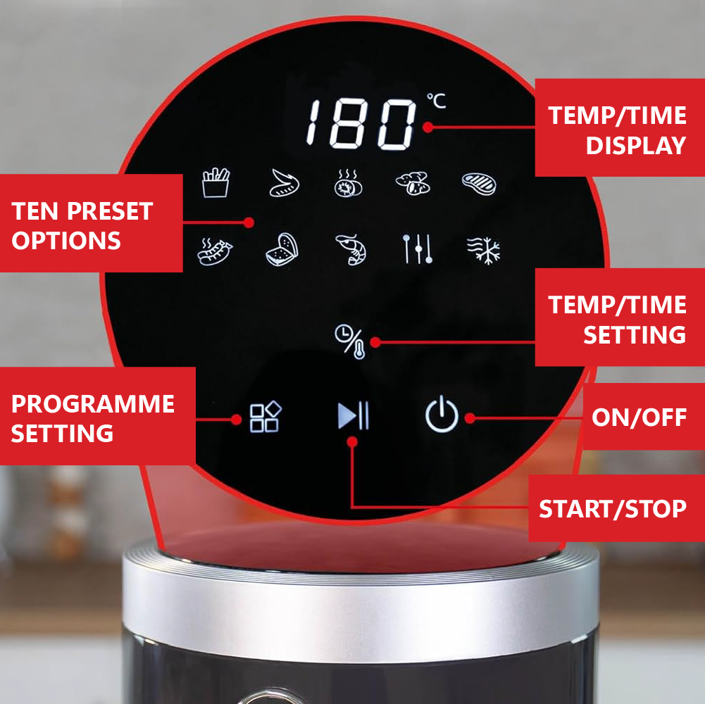 Unold Air Fryer Glas 3.5L with Transparent Glass Basket