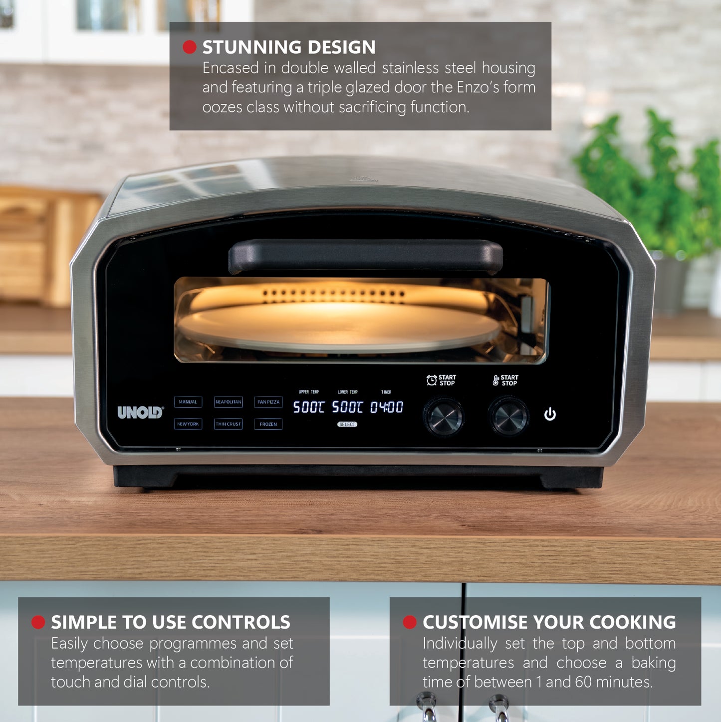 Unold Enzo 500°C Indoor and Outdoor Electric Pizza Oven