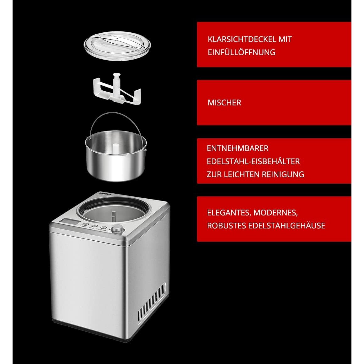 Unold Automatic Ice Cream Maker Profi Plus 180W