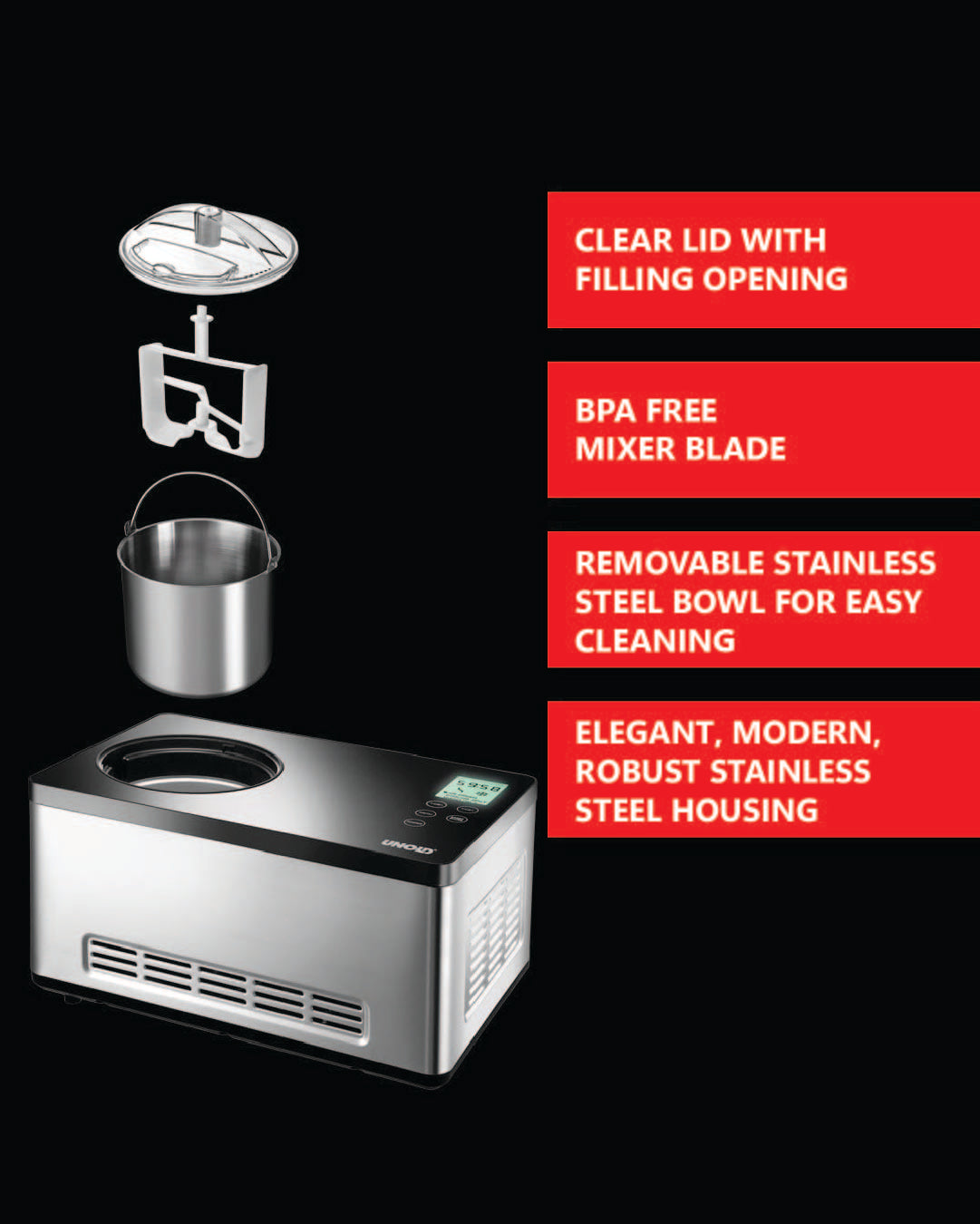 Unold Automatic Ice Cream Maker Gusto 180W