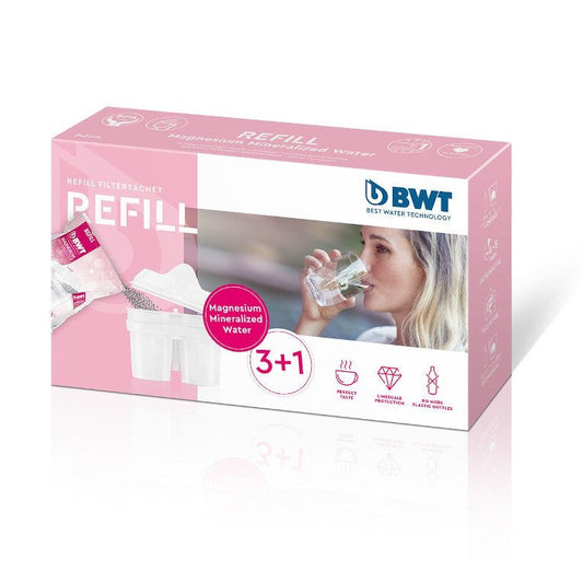 BWT Reusable Magnesium Mineralised Water Filter Cartridge & 3 Refills